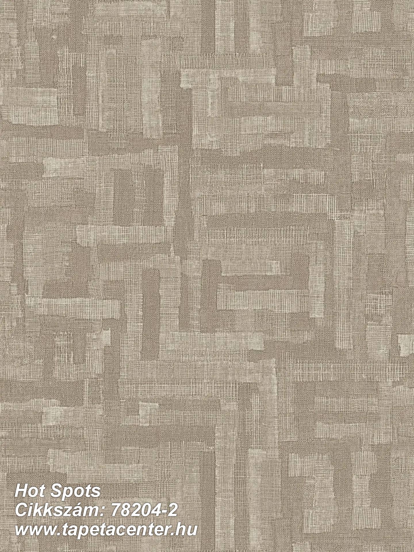 Geometriai mintás,textil hatású,textilmintás,barna,szürke,súrolható,vlies tapéta 